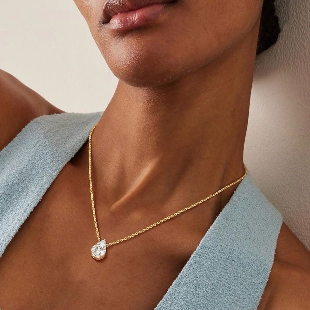 NEW 14K Gold Plated Elegant Gold Teardrop Necklace